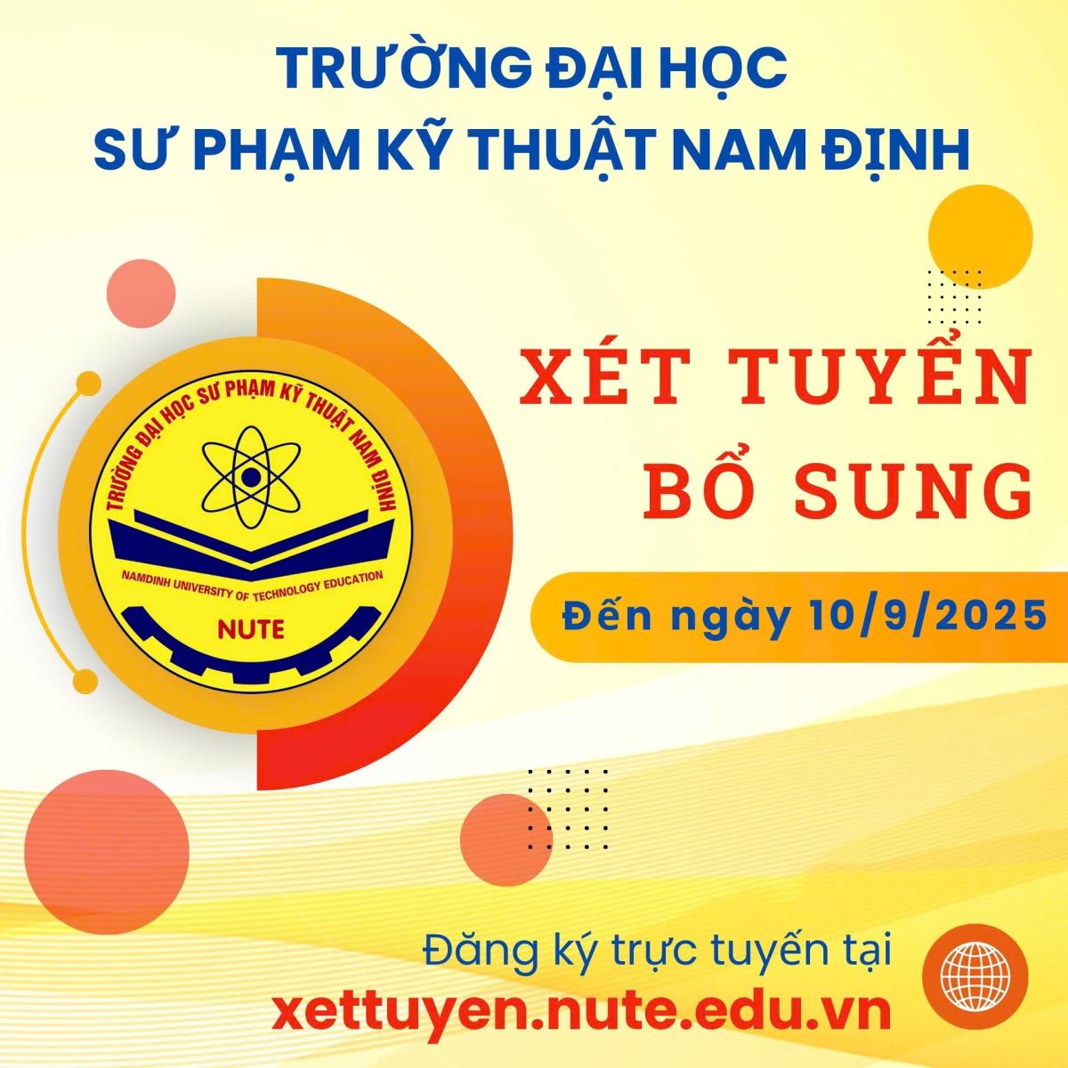 Trường Đại học Sư phạm Kỹ thuật Nam Định thông báo Tuyển sinh Đại học Hệ chính quy Bổ sung Đợt 1 năm 2025