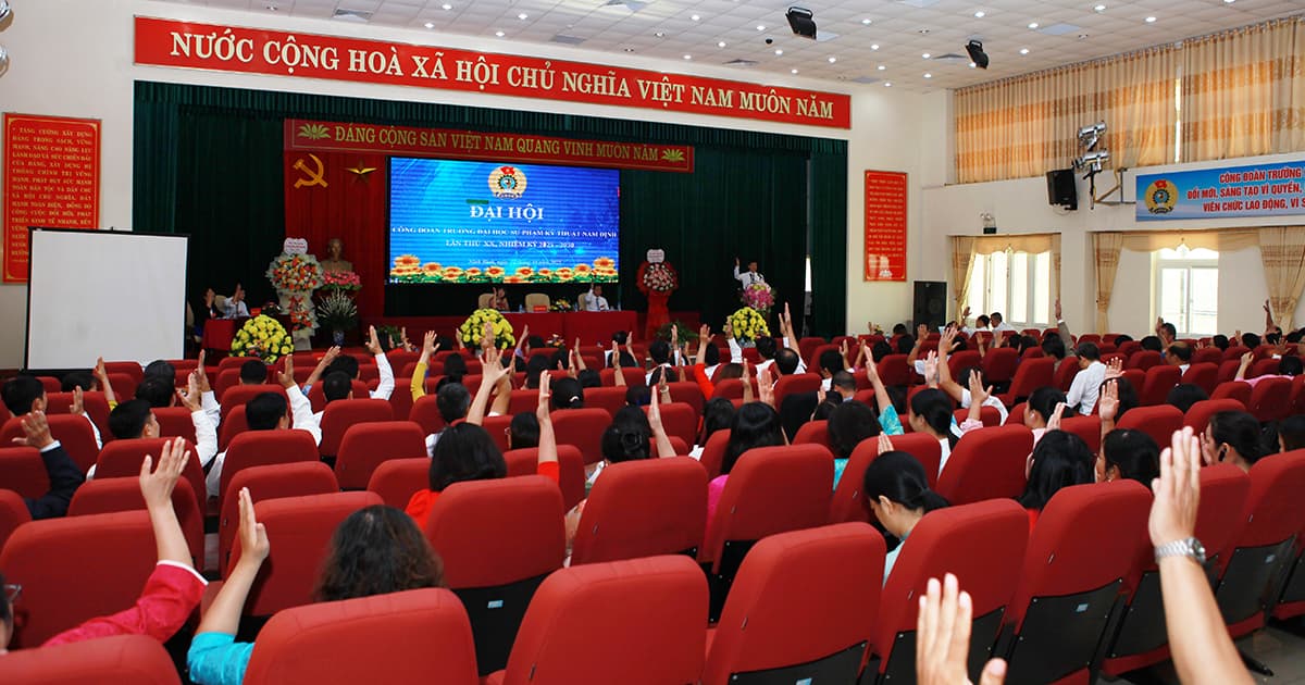 Đại hội Công đoàn Trường Đại học Sư phạm Kỹ thuật Nam Định lần thứ XX, nhiệm kỳ 2025-2030 thành công rực rỡ