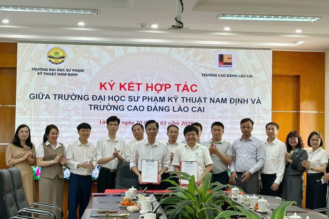 TRƯỜNG ĐẠI HỌC SƯ PHẠM KỸ THUẬT NAM ĐỊNH VÀ CAO ĐẲNG LÀO CAI KÝ KẾT HỢP TÁC CHIẾN LƯỢC: KIẾN TẠO TƯƠNG LAI GIÁO DỤC NGHỀ NGHIỆP