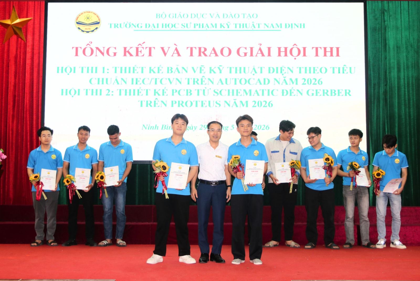 Lễ trao giải hội thi SPDC 2026 tại Đại học SPKT Nam Định
