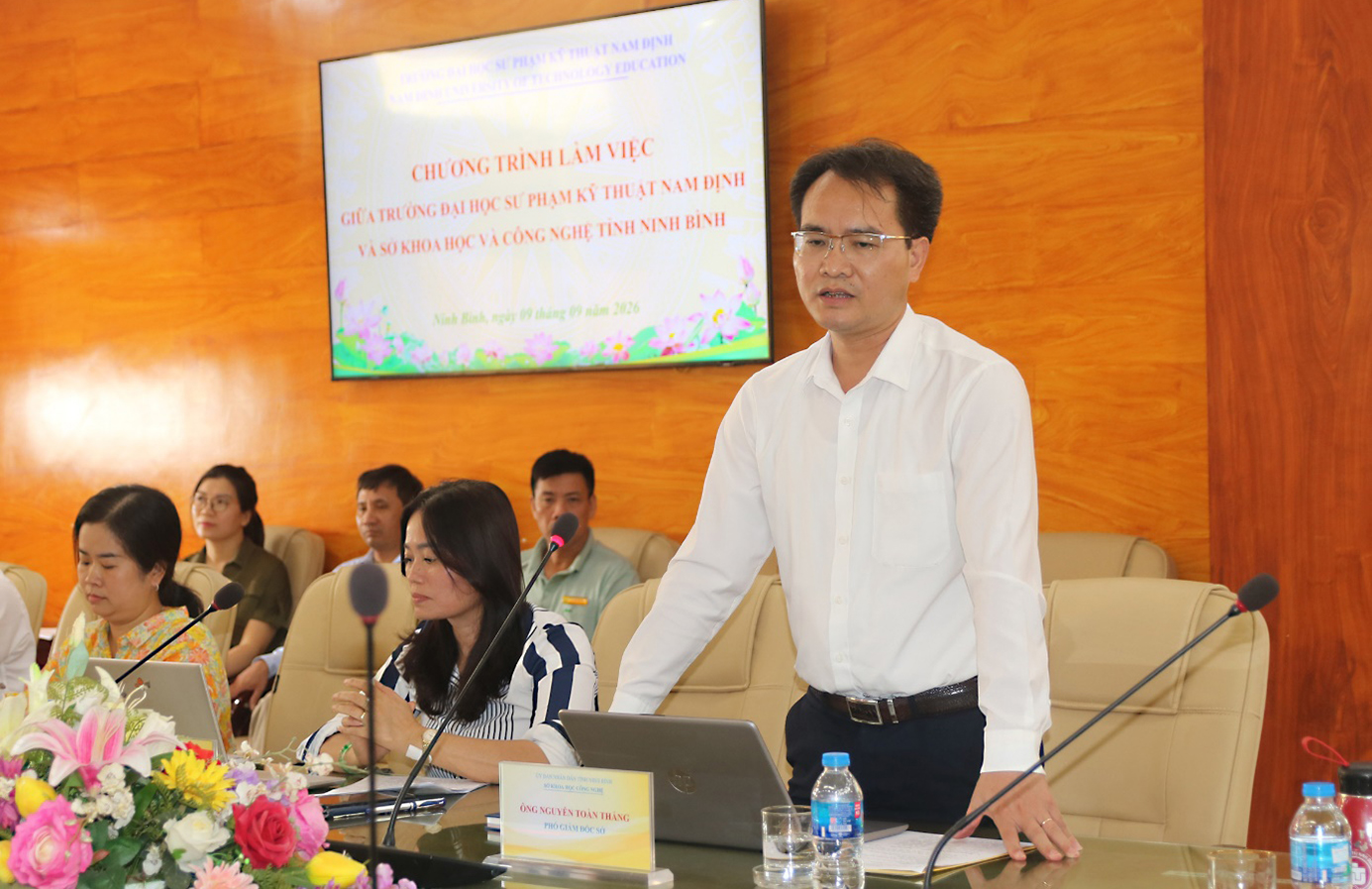 Ông Nguyễn Toàn Thắng, Phó Giám đốc Sở Khoa học và Công nghệ tỉnh Ninh Bình phát biểu